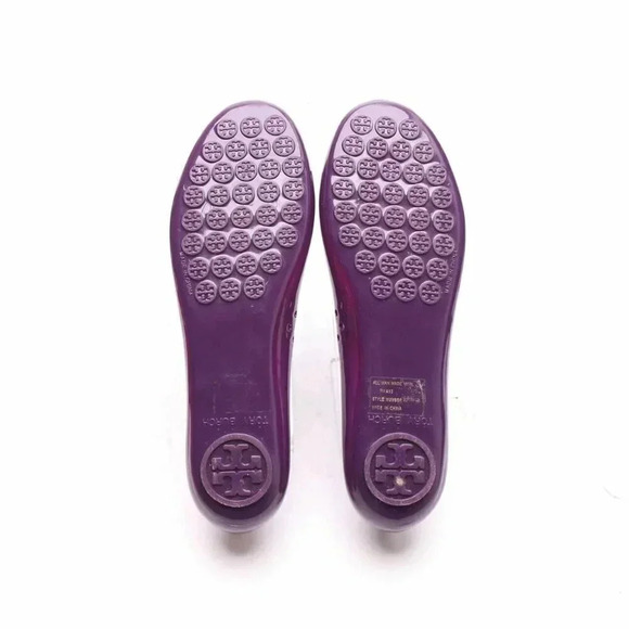 Tory Burch Eddie Bow Jelly Purple Flats - Picture 3 of 5